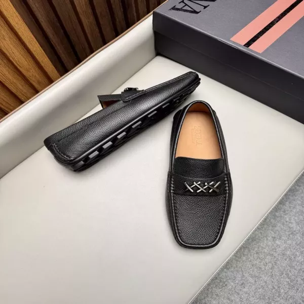 제냐 남성 가죽 슬립온 슈즈