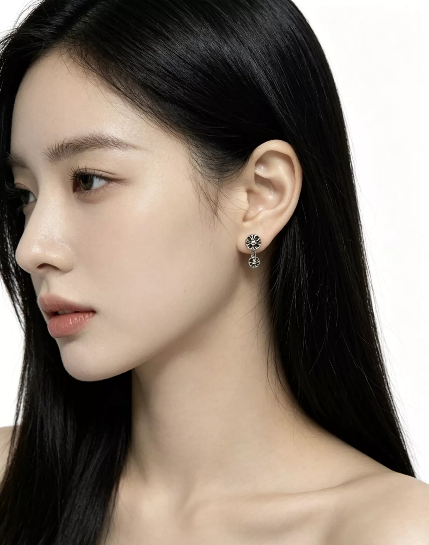 크롬하츠 입체 멀티 크로스 포인트 이어링 상세 이미지 7