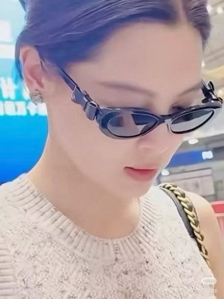 샤넬 리본 장식 캣아이 선글라스 상세 이미지 4