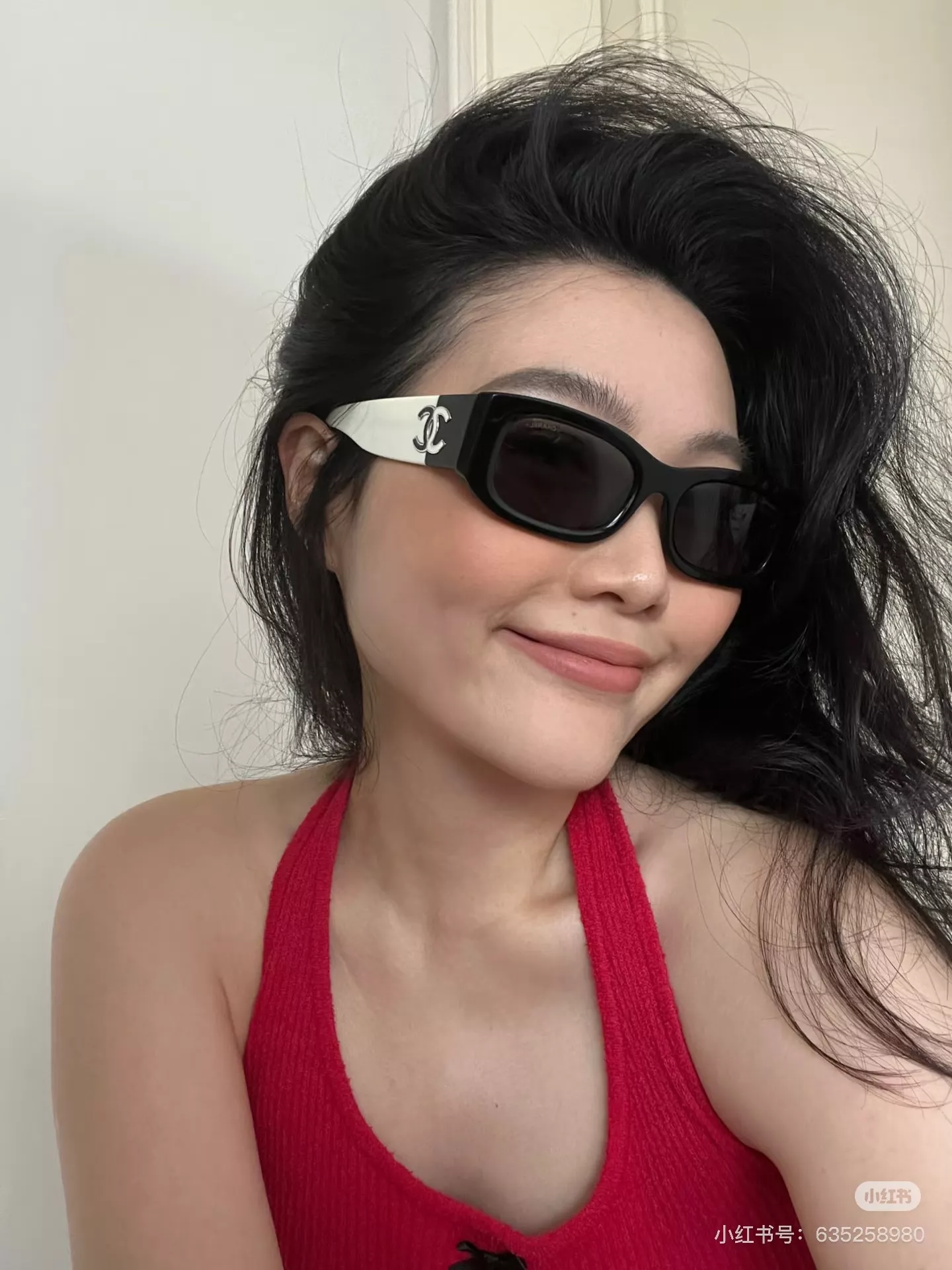 샤넬 블랙 화이트 배색 캣아이 선글라스 상세 이미지 43