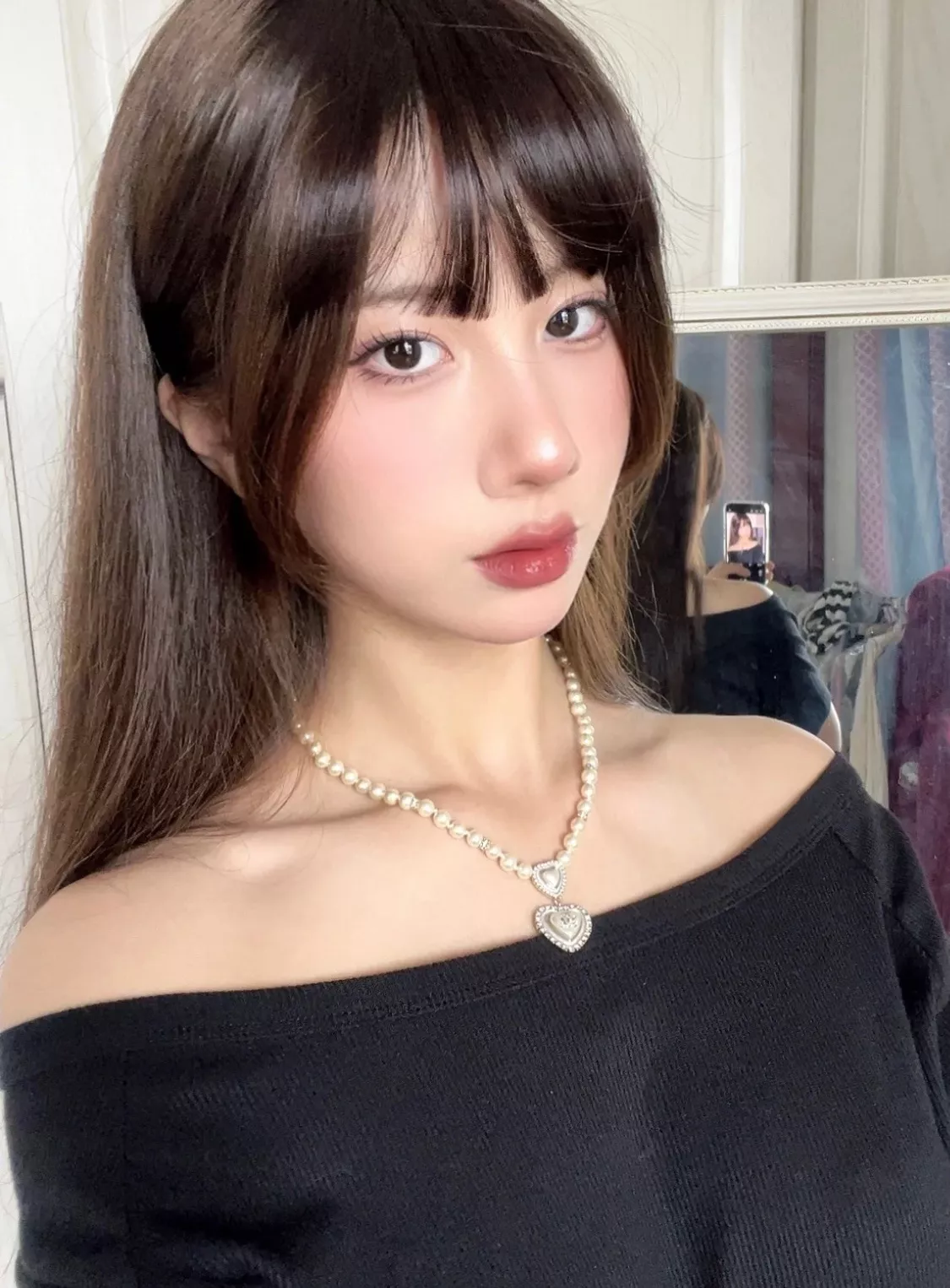 샤넬 화이트 에나멜 하트 진주 장식 주얼리 상세 이미지 9