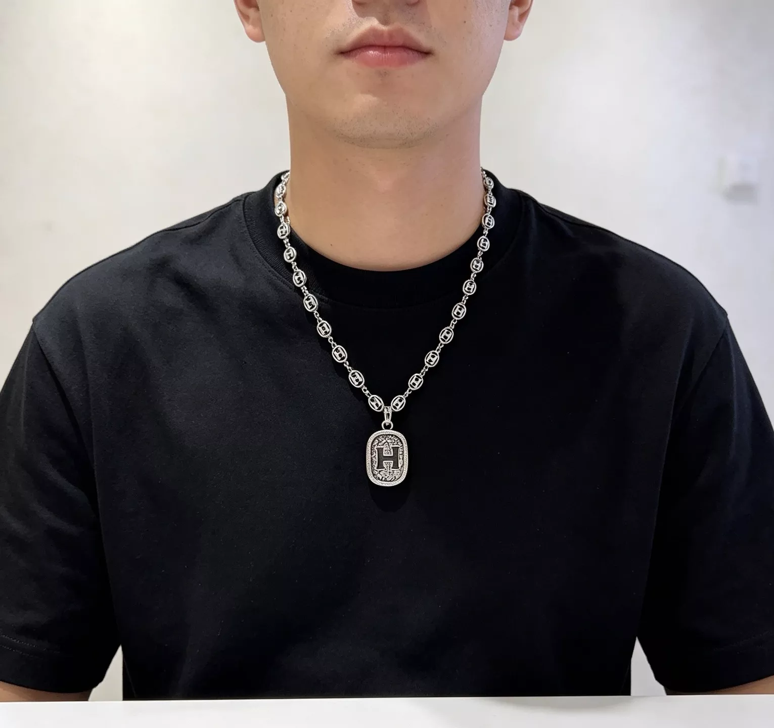 에르메스 H 로고 포인트 체인 액세서리 상세 이미지 8