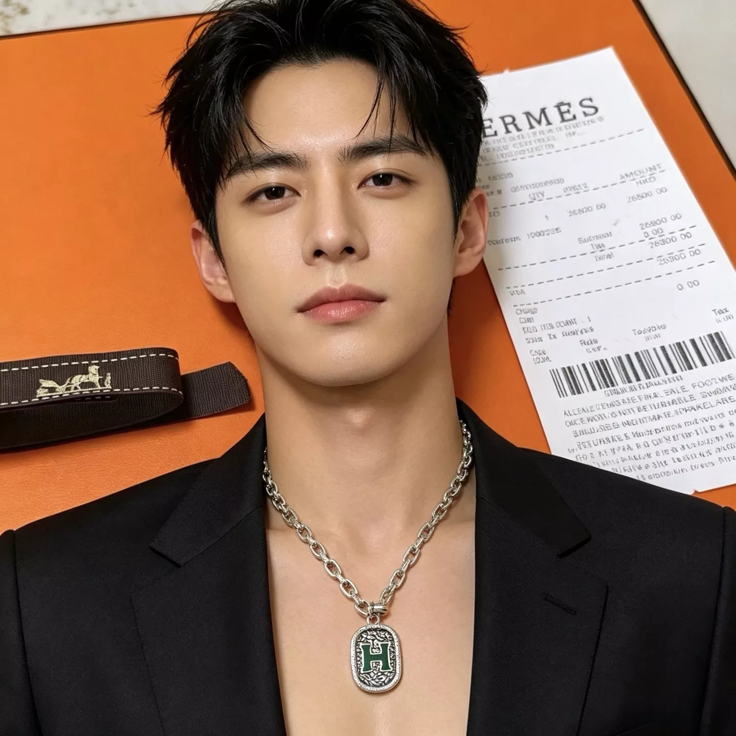에르메스 돼지코 모티브 체인 장식 네크리스 상세 이미지 8