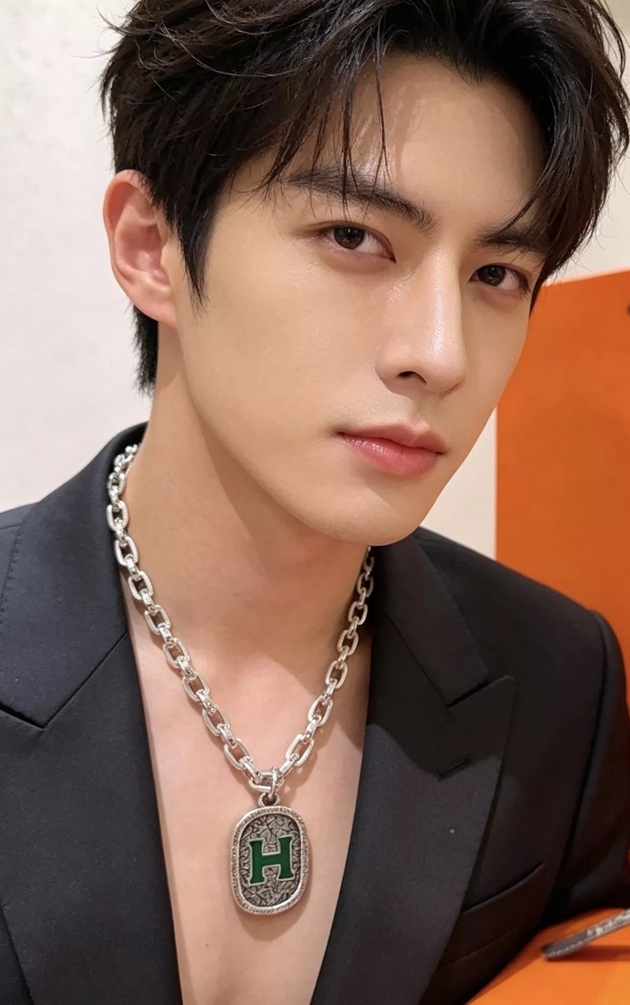 에르메스 돼지코 모티브 체인 장식 네크리스 상세 이미지 3