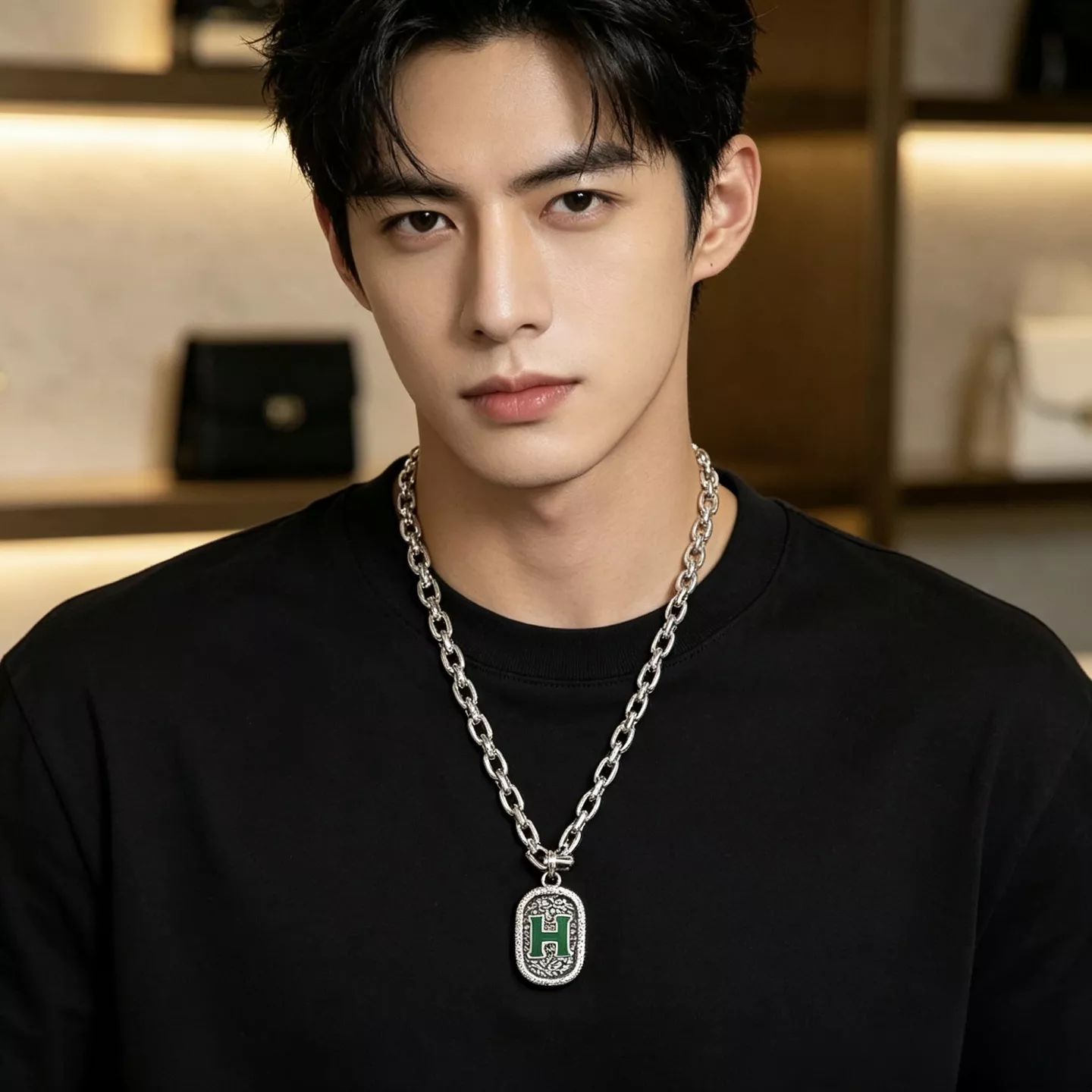에르메스 돼지코 모티브 체인 장식 네크리스 상세 이미지 6
