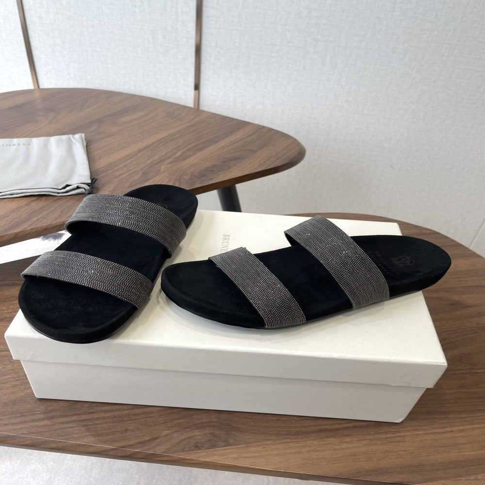 브루넬로쿠치넬리 클래식 빈티지 체인 장식 슬리퍼