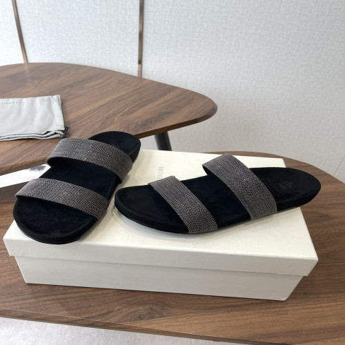 브루넬로쿠치넬리 클래식 빈티지 체인 장식 슬리퍼