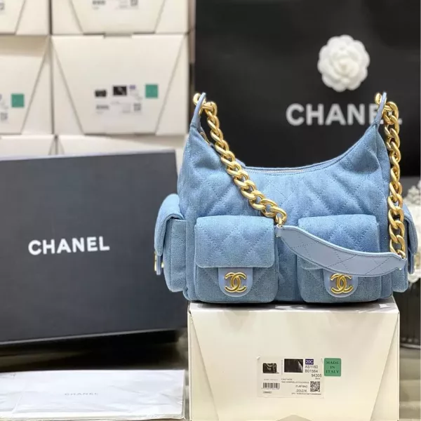 샤넬 데님 포켓 체인 숄더 백