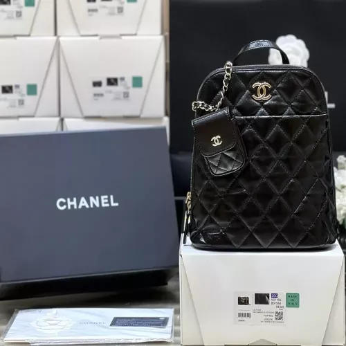 샤넬 퀼팅 광택 백팩