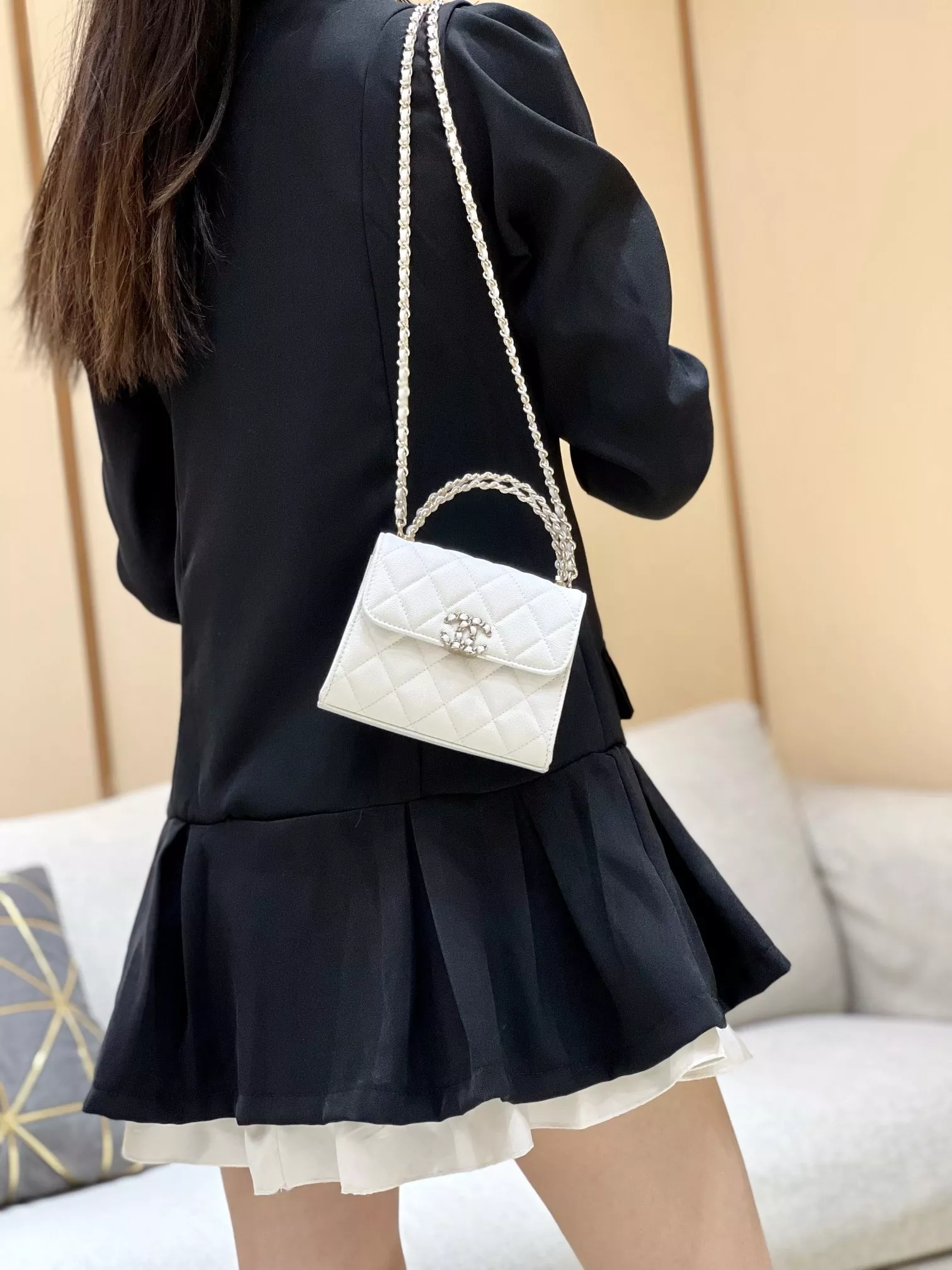 샤넬 켈리 스타일 탑핸들 체인 백 상세 이미지 26
