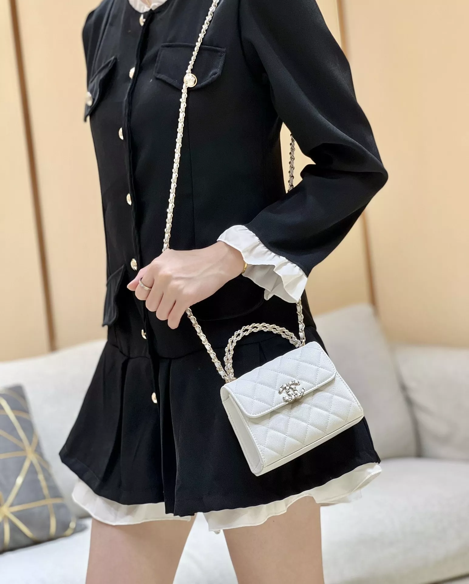 샤넬 켈리 스타일 탑핸들 체인 백 상세 이미지 24