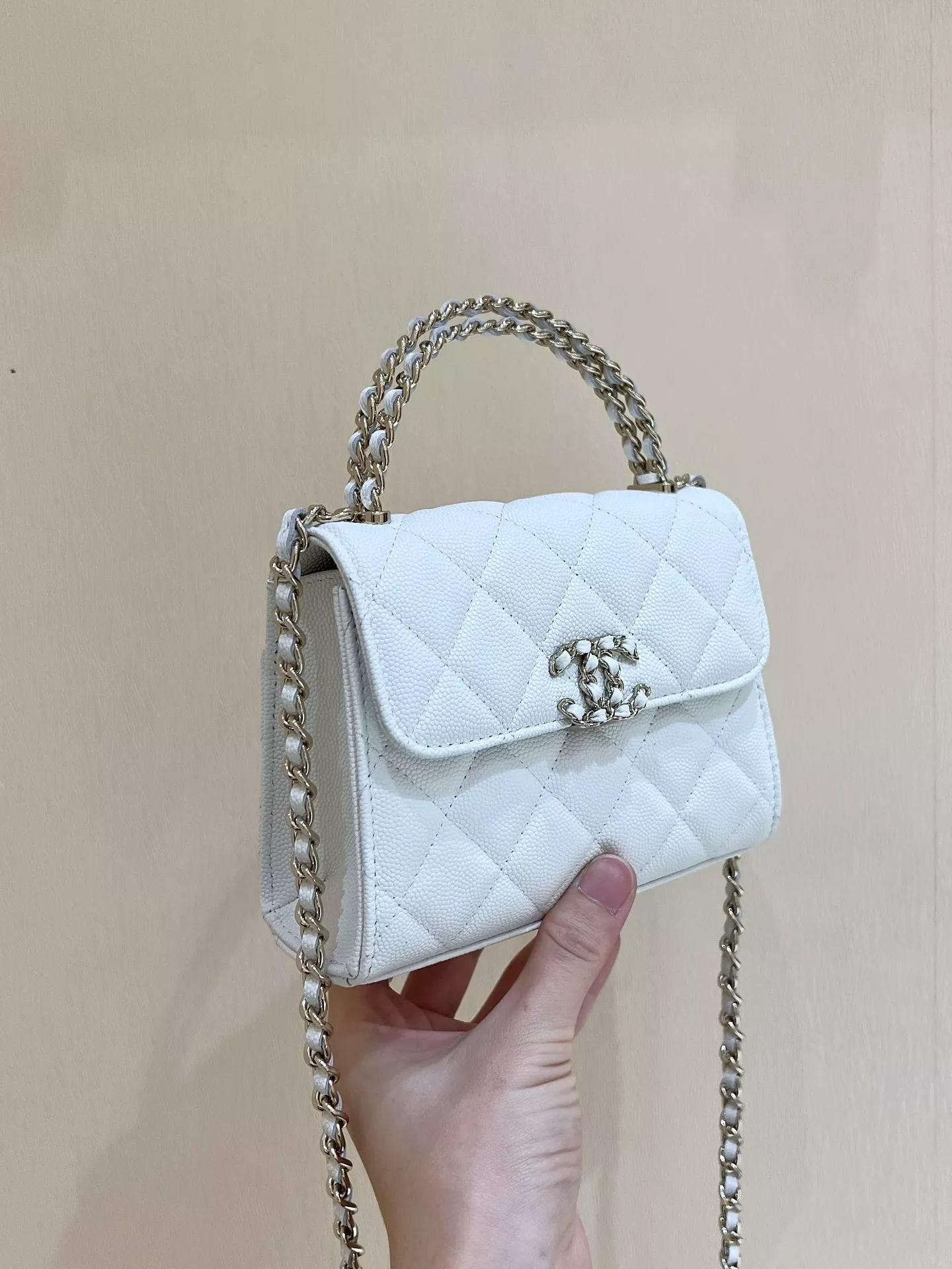 샤넬 켈리 스타일 탑핸들 체인 백 상세 이미지 2