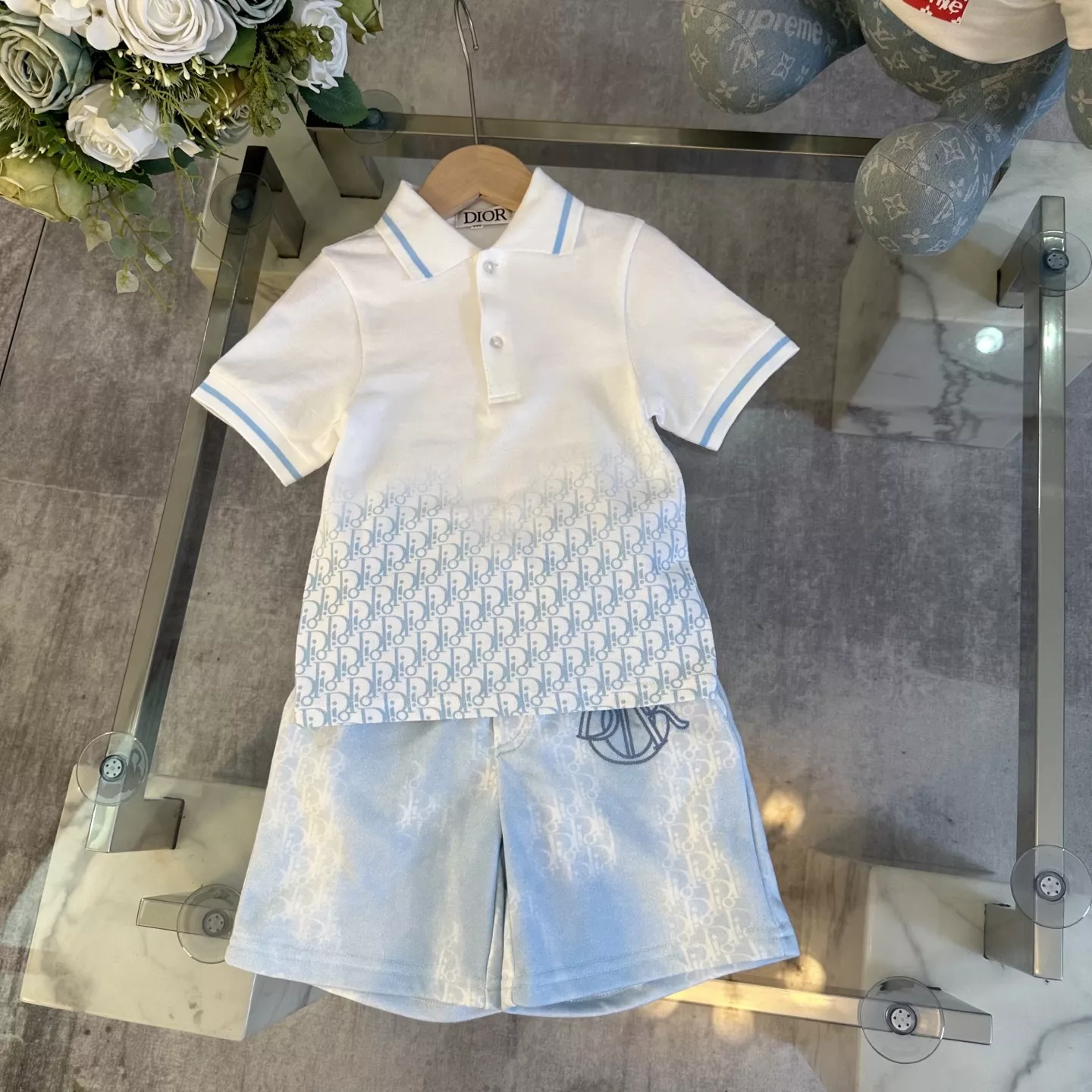 디올 폴로 상의와 쇼츠 구성 세트 상세 이미지 2