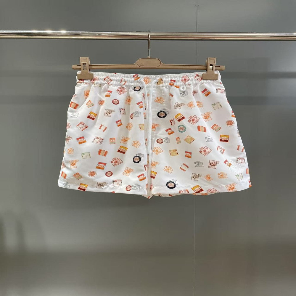 로로피아나 우표 프린트 비치 쇼츠