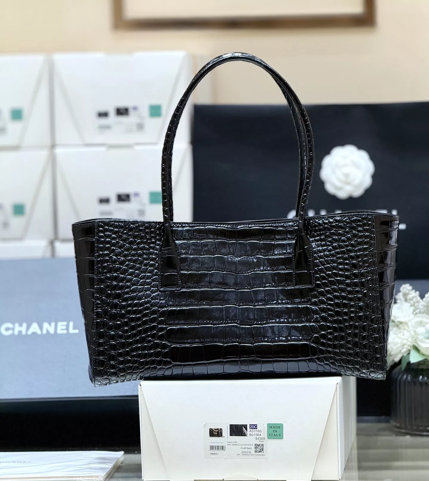 샤넬 크로커 엠보 통근 스타일 백 상세 이미지 2