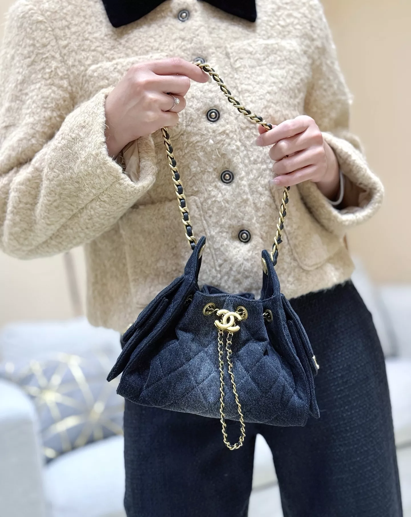 샤넬 데님 체인 미니 백 상세 이미지 19