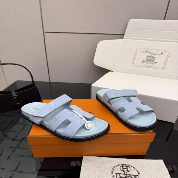 에르메스 컬러 블록 비치 슬라이드