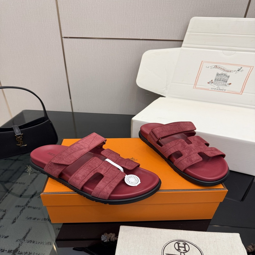 에르메스 컬러 배색 비치 슬라이드