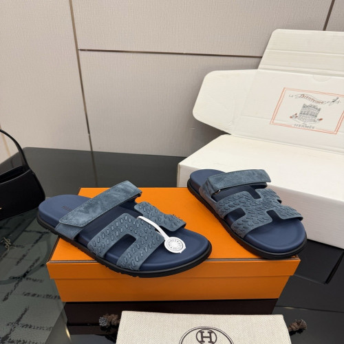 에르메스 투톤 오픈토 비치 슬리퍼