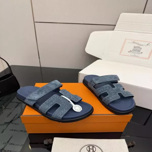 에르메스 투톤 오픈토 비치 슬리퍼