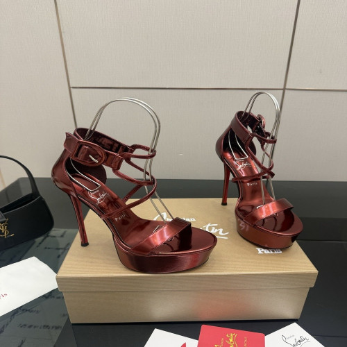 크리스찬루부탱 레드솔 스트랩 하이힐 슈즈