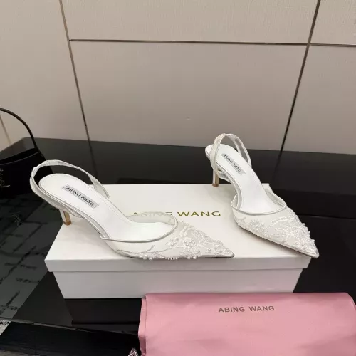 알렉산더왕 메시 비즈 장식 슬링백 힐