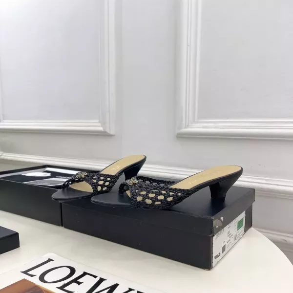 샤넬 더블 씨 위빙 오픈토 슈즈