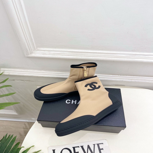 샤넬 더블 씨 포인트 탄력 숏부츠