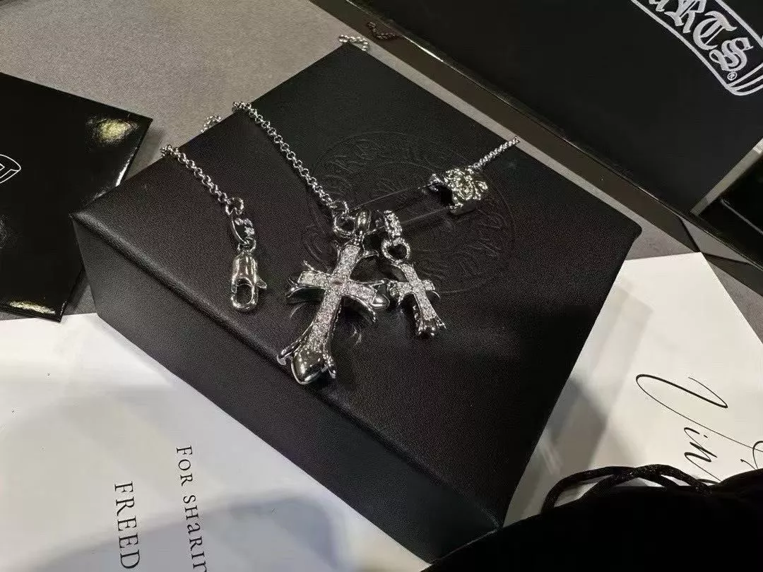 크롬하츠 더블 크로스 안전핀 체인 장식 네크리스 상세 이미지 2