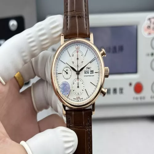 IWC샤프하우젠 포르토피노 크로노그래프 가죽 스트랩 워치