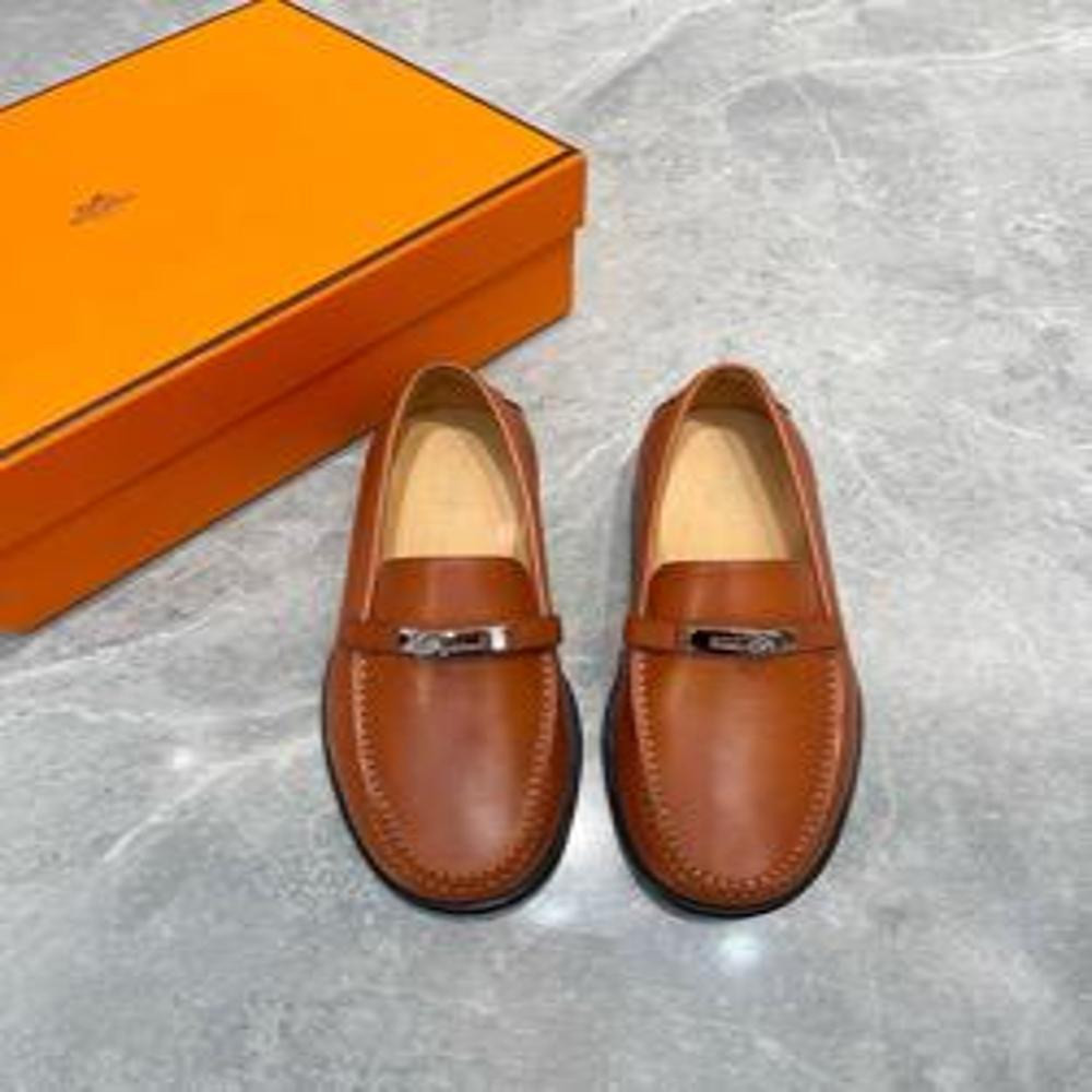 에르메스 남성용 클래식 슬립온 레더 슈즈