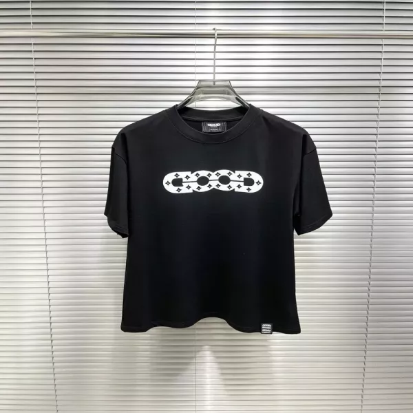 굿브랜드 펀칭 패턴 라운드넥 반팔 상의