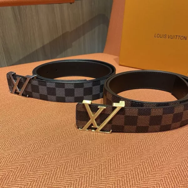 루이비통 다미에 패턴 버클 벨트
