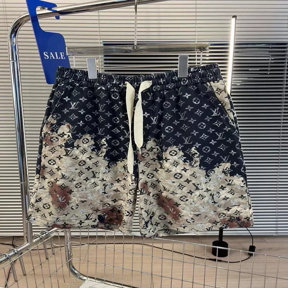 루이비통 화염 구름 프린트 밴딩 스트링 반바지