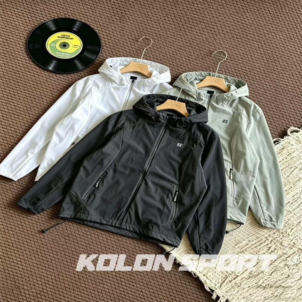 코오롱스포츠 경량 후드 바람막이 아우터