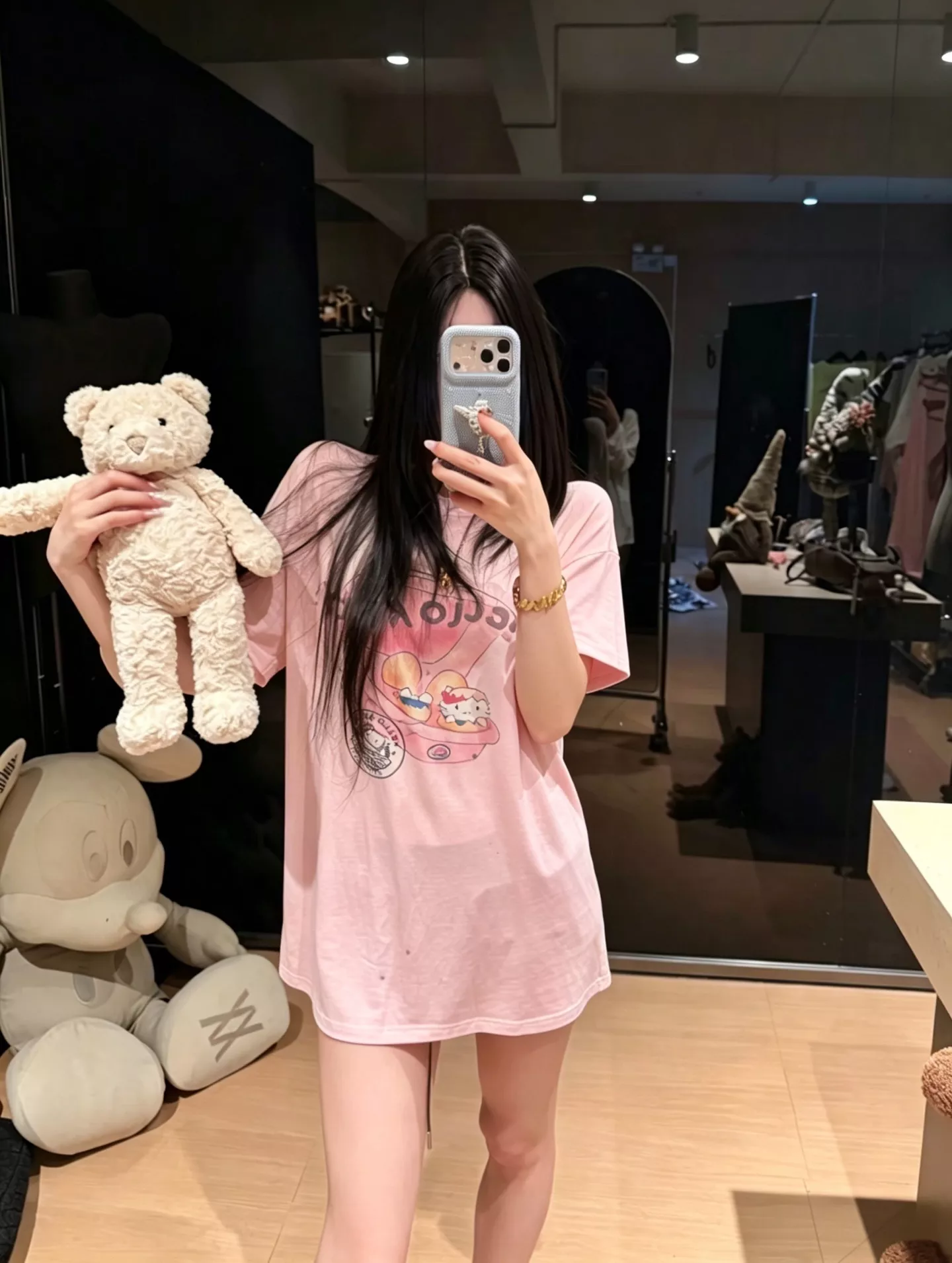 노브랜드 빈티지 키티 프린팅 반팔 탑 상세 이미지 22