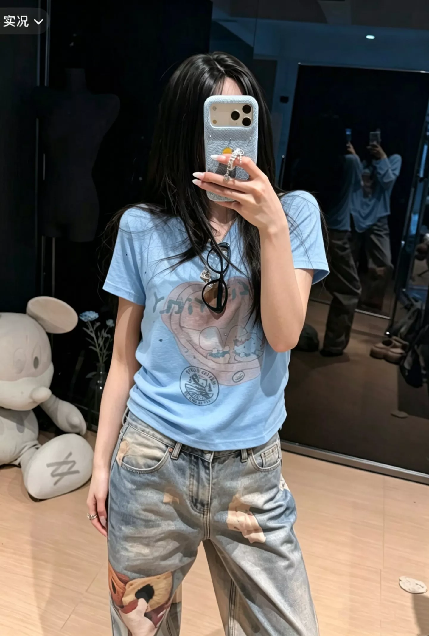 노브랜드 빈티지 키티 프린팅 반팔 탑 상세 이미지 25