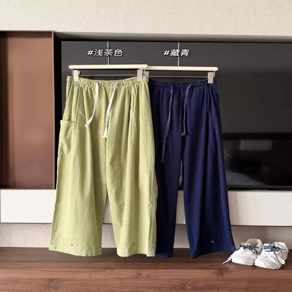 안코라우 버블 텍스처 코듀로이 카고 팬츠