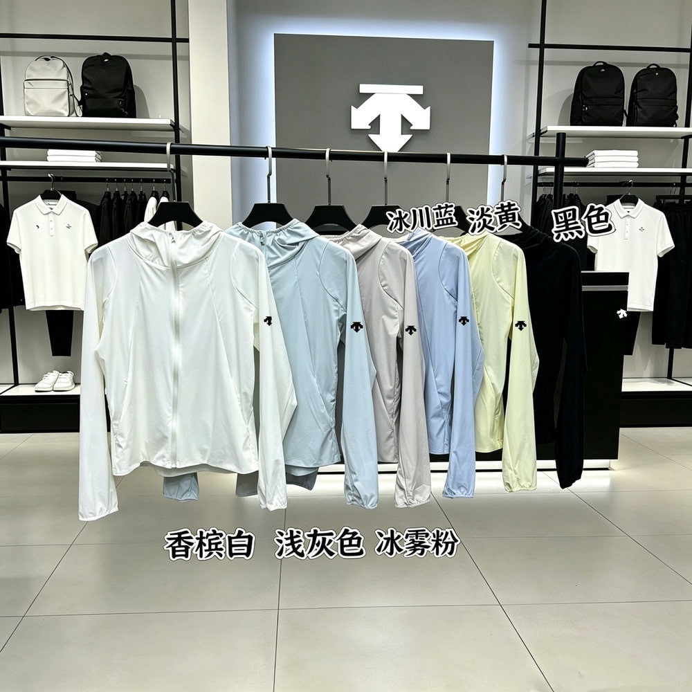 데상트 아이스 우븐 후드 아우터