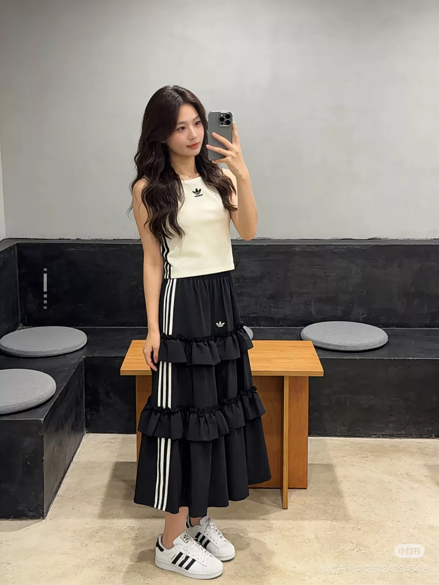 아디다스 삼선 프릴 캉캉 맥시 스커트 상세 이미지 18