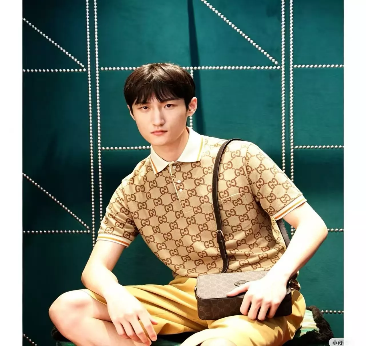 구찌 더블 G 자카드 폴로 반소매 탑 상세 이미지 11