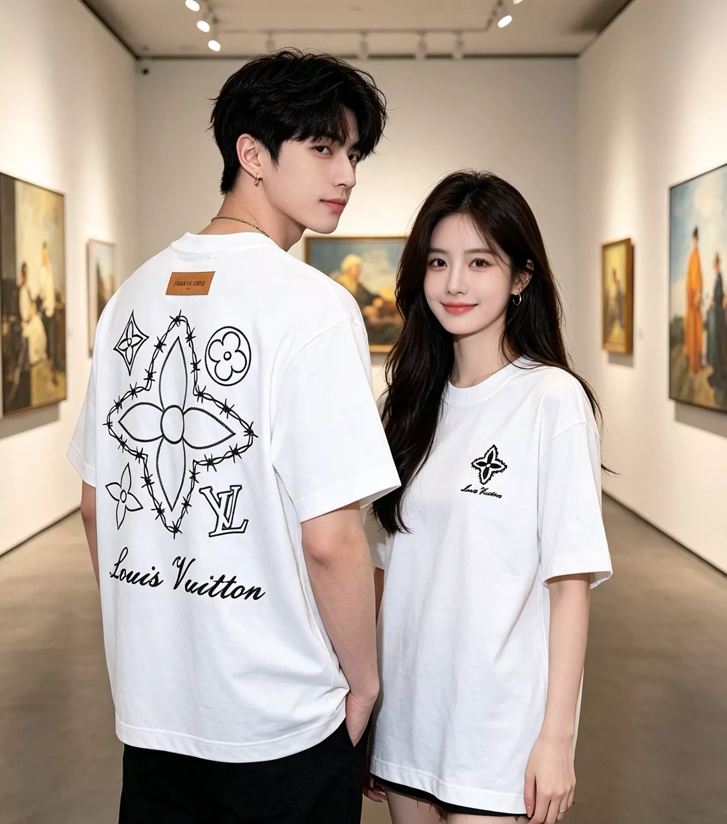 루이비통 사엽초 자수 로고 라운드 반팔 상의 상세 이미지 19