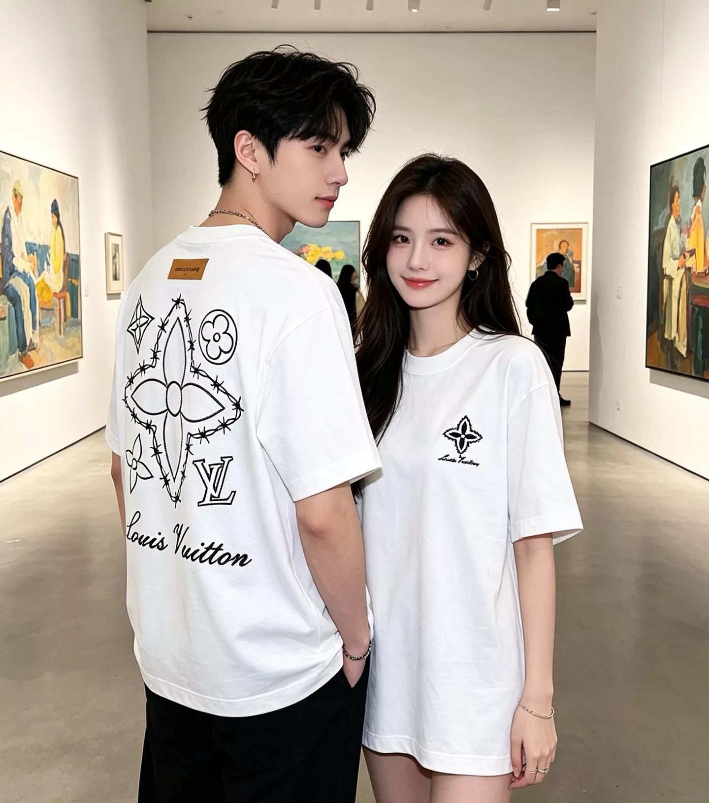 루이비통 사엽초 자수 로고 라운드 반팔 상의 상세 이미지 18