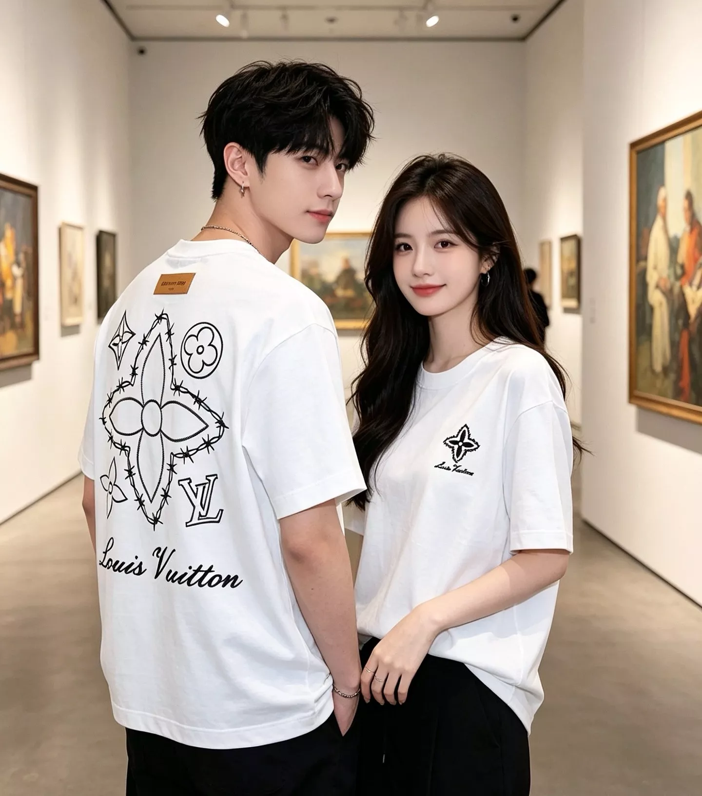 루이비통 사엽초 자수 로고 라운드 반팔 상의 상세 이미지 17
