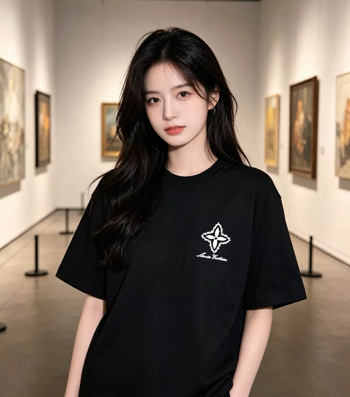 루이비통 클로버 모노그램 자수 라운드 반팔 탑 상세 이미지 11