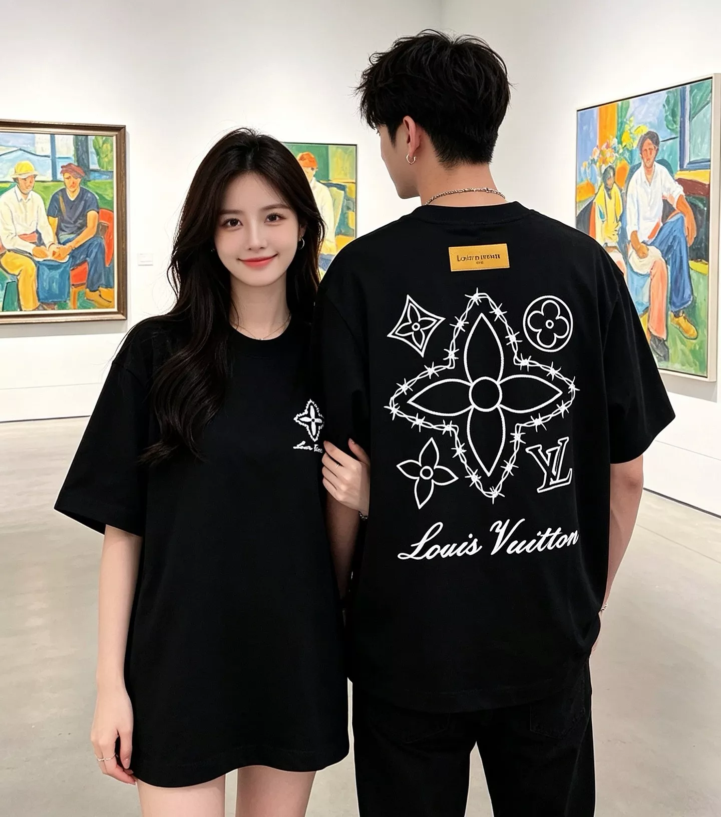 루이비통 클로버 모노그램 자수 라운드 반팔 탑 상세 이미지 16