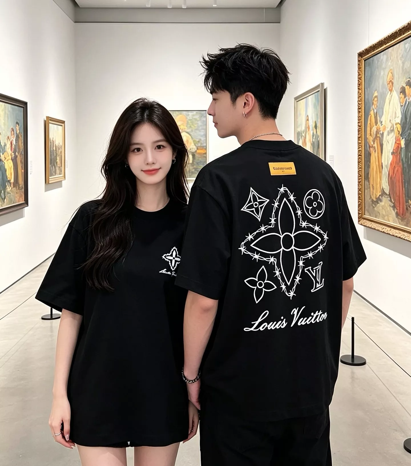 루이비통 클로버 모노그램 자수 라운드 반팔 탑 상세 이미지 15