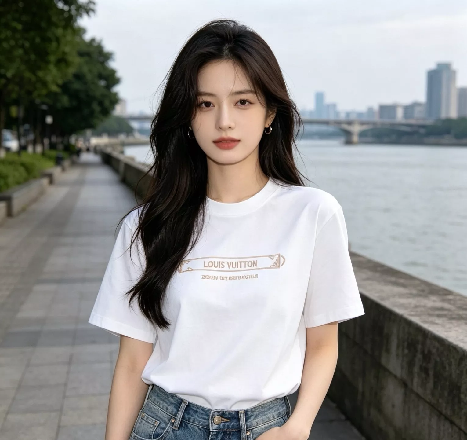 루이비통 자수 레터링 빈티지 스크롤 반팔 상의 상세 이미지 14