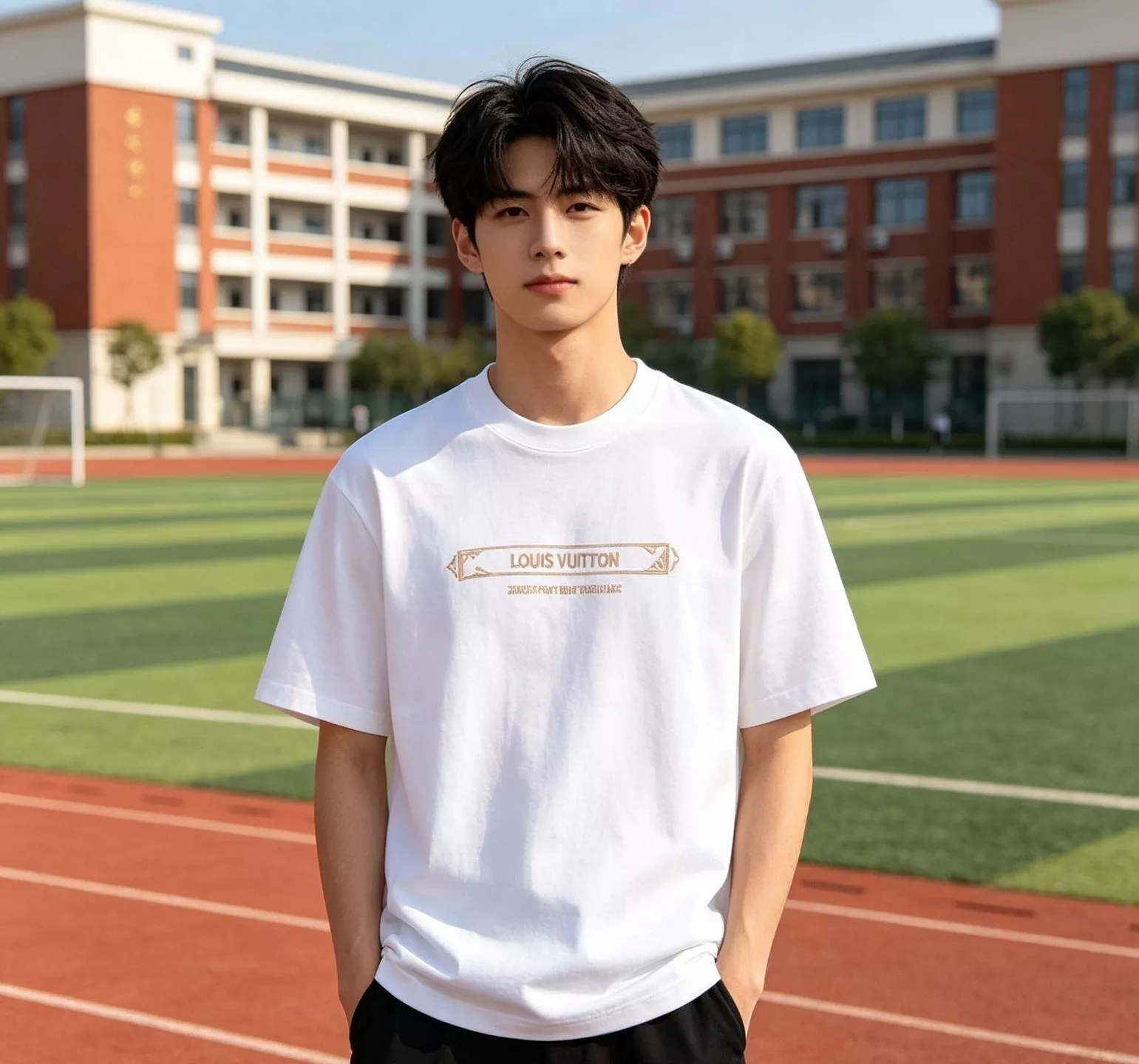 루이비통 자수 레터링 빈티지 스크롤 반팔 상의 상세 이미지 16