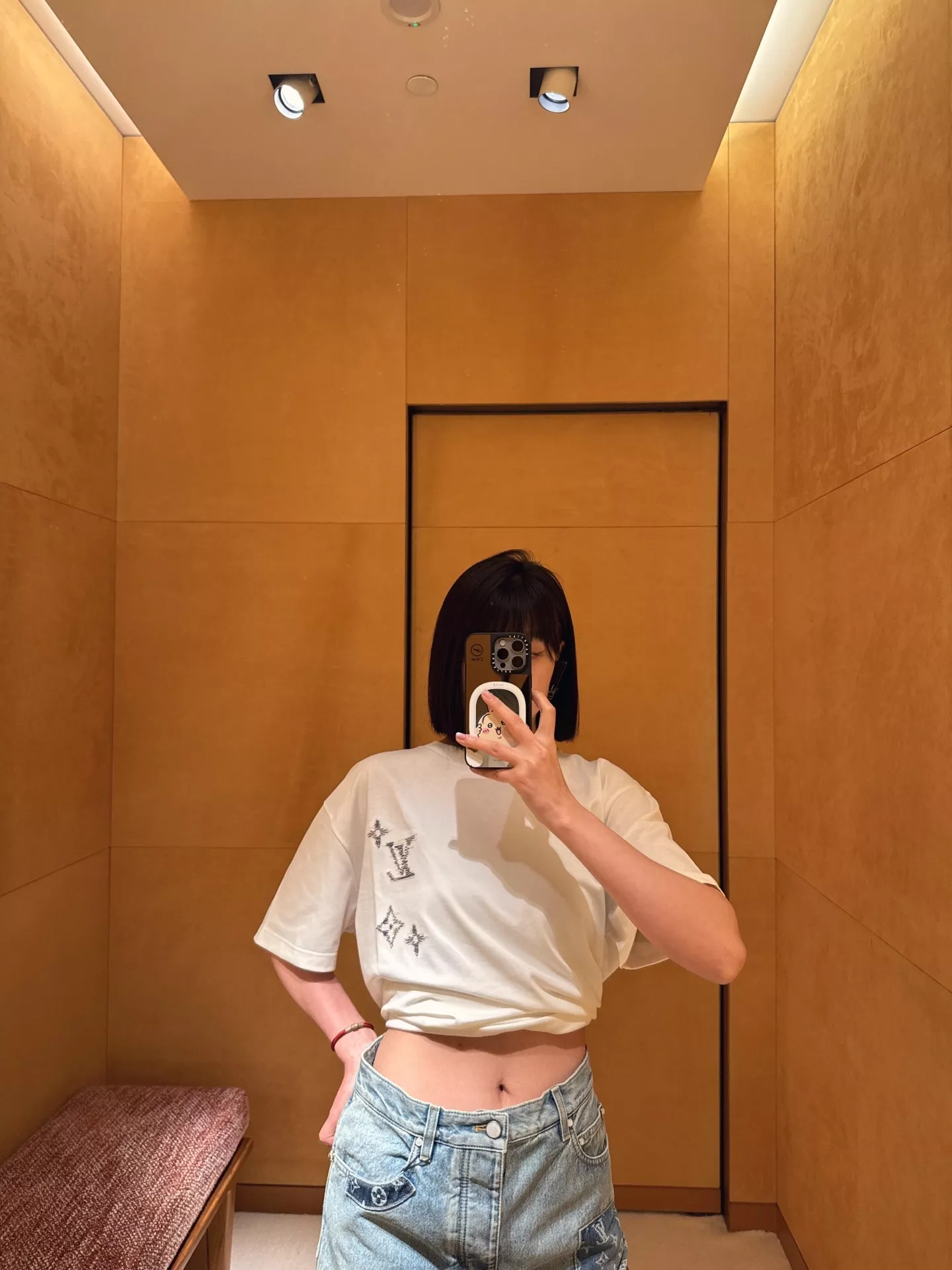 루이비통 모노그램 사시코 자수 코튼 반팔 탑 상세 이미지 11